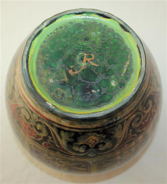 A large Pilkingtons Lancastrian lustre ovoid vase, c.1915, by Richard Joyce, height 23.5cm, diameter approx. 27cm